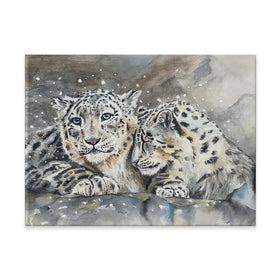 Snow Leopard Love Canvas Print Snow Leopard Love Canvas Print wall art product Karen Sutton