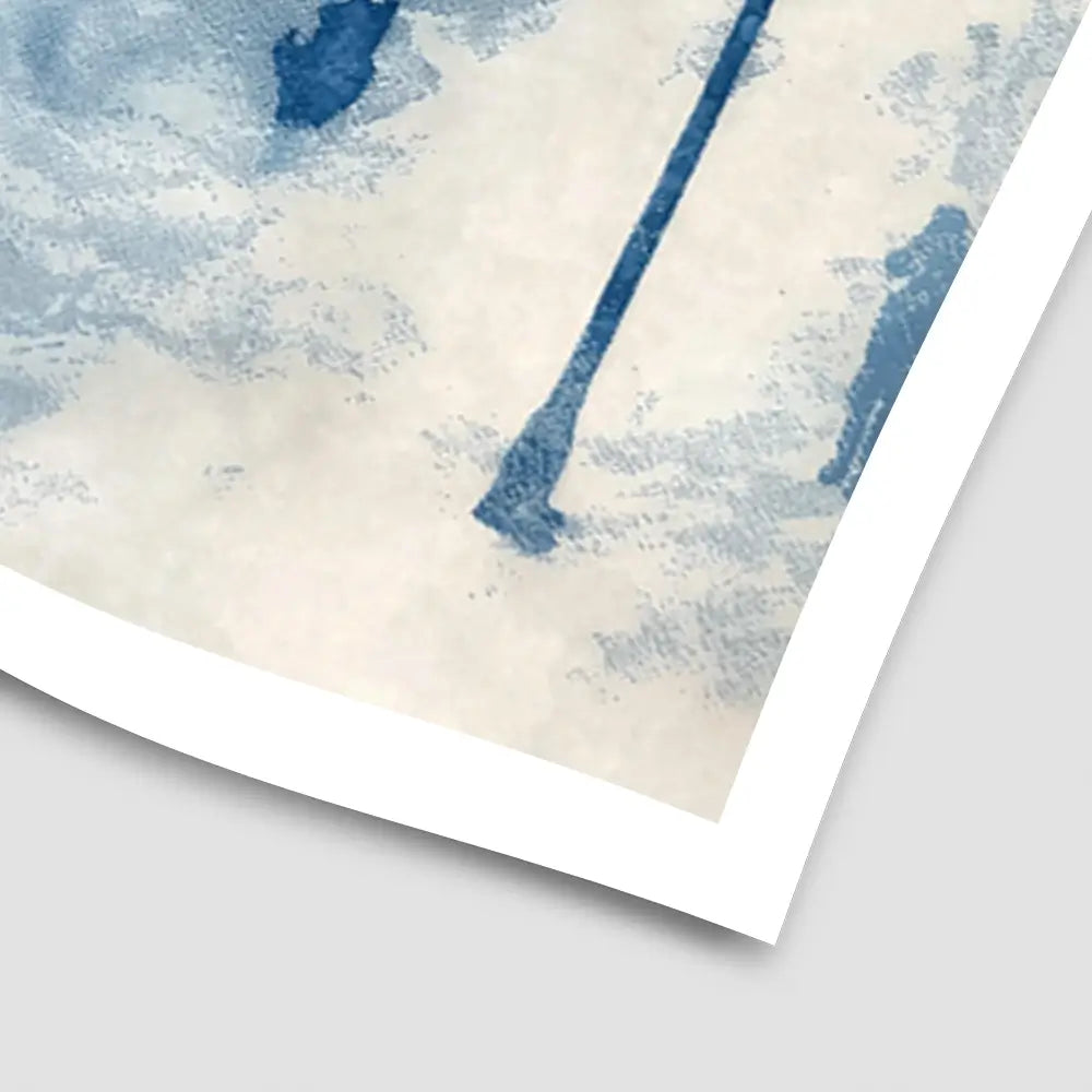 Snowy City Plaza With Walking Figures Art Print Snowy City Plaza With Walking Figures Art Print wall art product Chromatic Storm Studio