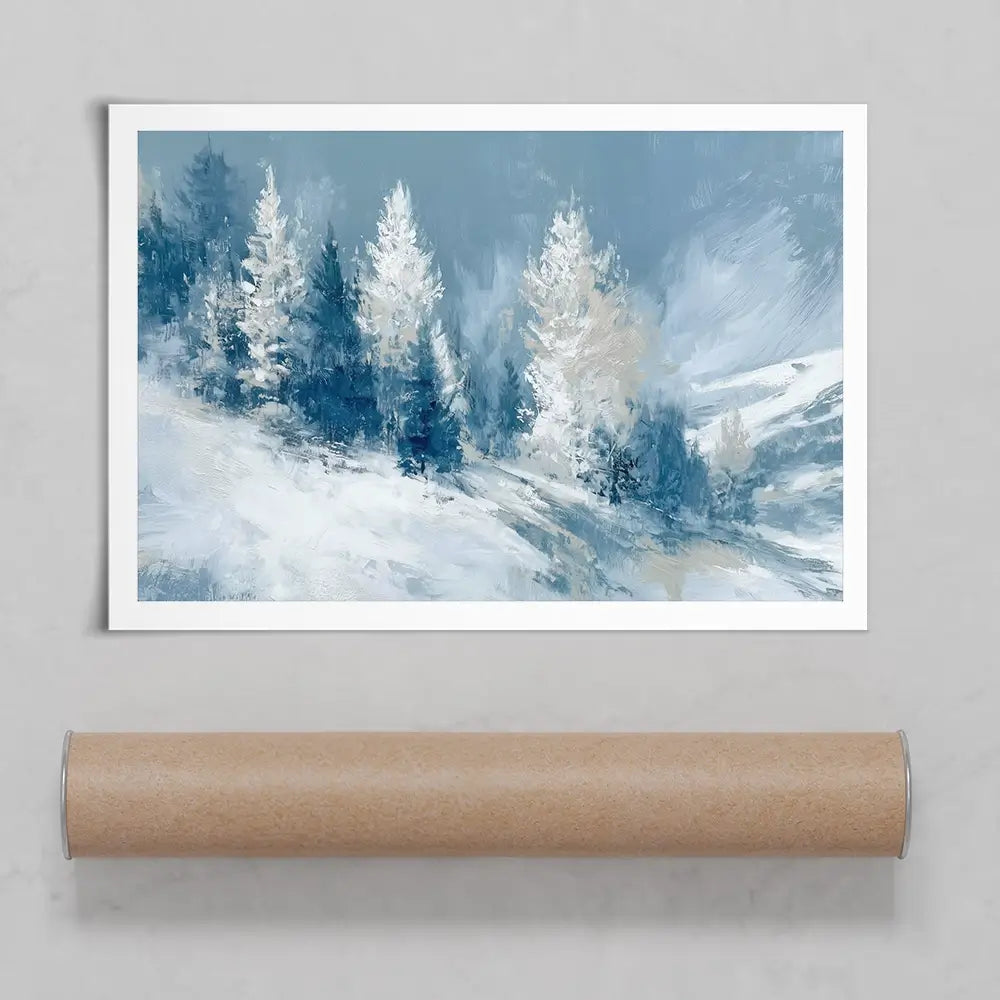 Snowy Pines On A Ridge Art Print Snowy Pines On A Ridge Art Print wall art product Chromatic Storm Studio