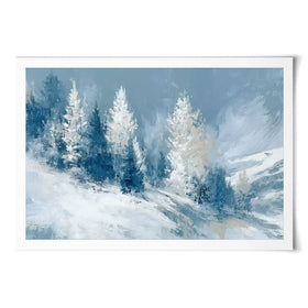 Snowy Pines On A Ridge Art Print Snowy Pines On A Ridge Art Print wall art product Chromatic Storm Studio