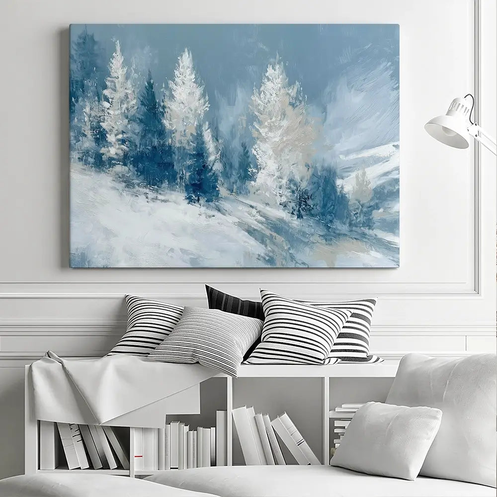 Snowy Pines On A Ridge Canvas Print Snowy Pines On A Ridge Canvas Print wall art product Chromatic Storm Studio