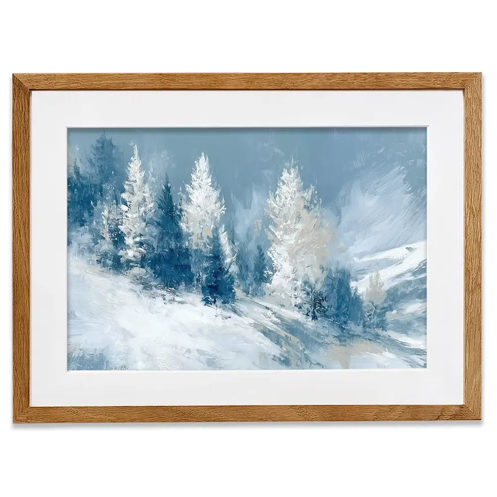 Snowy Pines On A Ridge Framed Art Print Snowy Pines On A Ridge Framed Art Print wall art product Chromatic Storm Studio