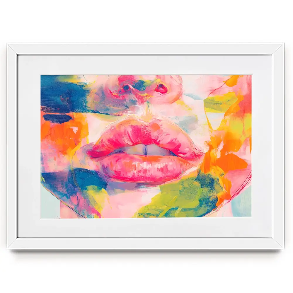 Soft Focus Lips Framed Art Print Soft Focus Lips Framed Art Print wall art product Chromatic Storm Studio