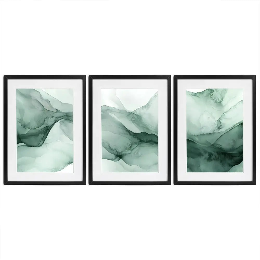Soft Green Framed Art Print Trio Soft Green Framed Art Print Trio wall art product IAmHomeStudio