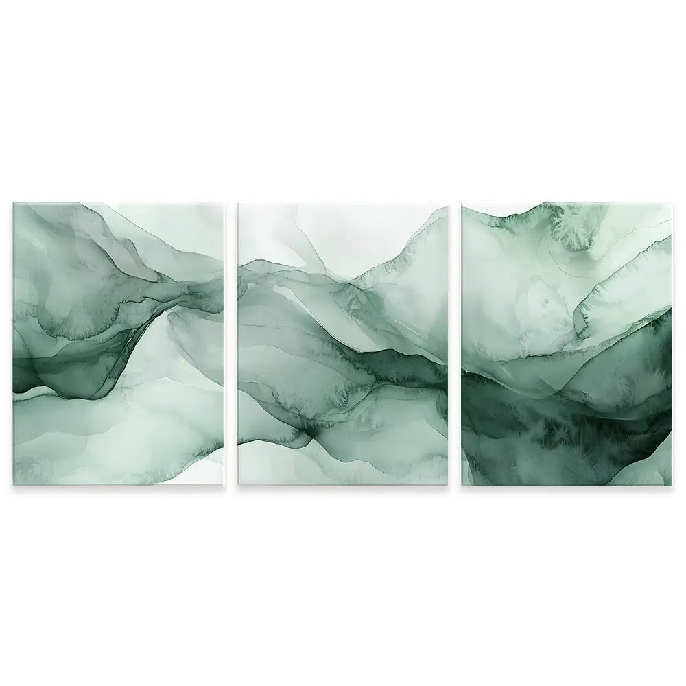 Soft Green Trio Canvas Print Soft Green Trio Canvas Print wall art product IAmHomeStudio