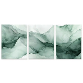 Soft Green Trio Canvas Print Soft Green Trio Canvas Print wall art product IAmHomeStudio