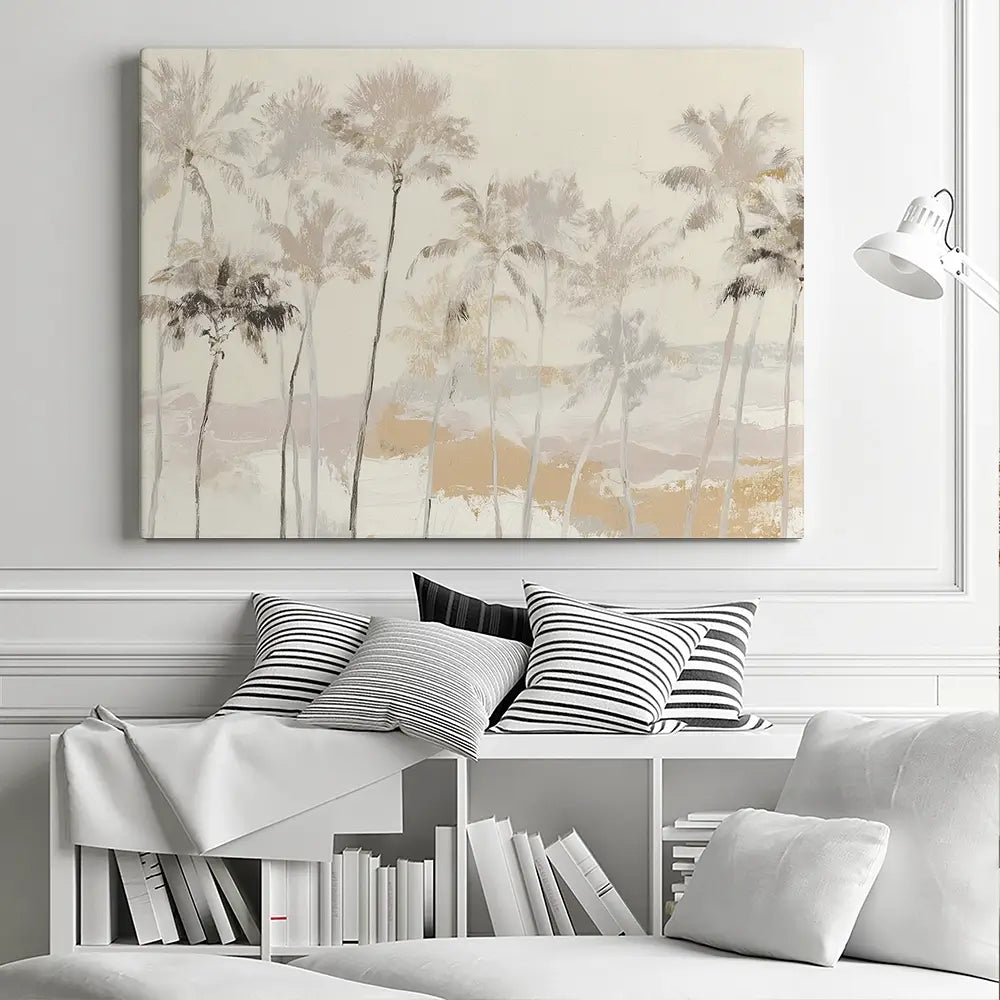 Soft Palm Row Canvas Print Soft Palm Row Canvas Print wall art product Chromatic Storm Studio