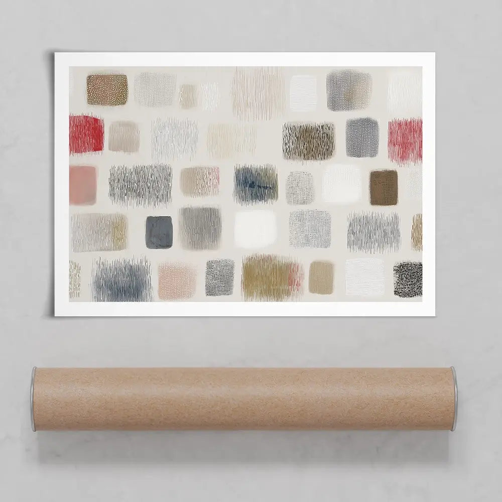 Soft Textile Grid Art Print Soft Textile Grid Art Print wall art product Chromatic Storm Studio