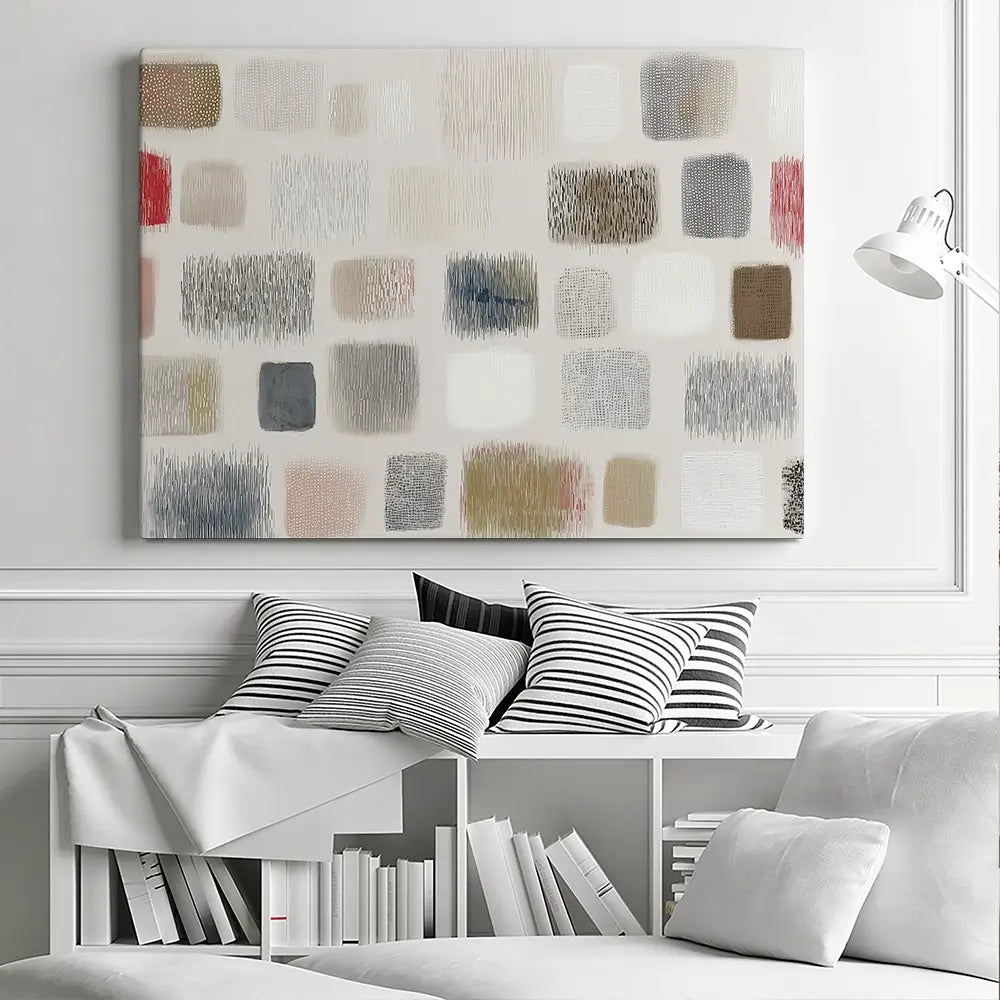 Soft Textile Grid Canvas Print Soft Textile Grid Canvas Print wall art product Chromatic Storm Studio