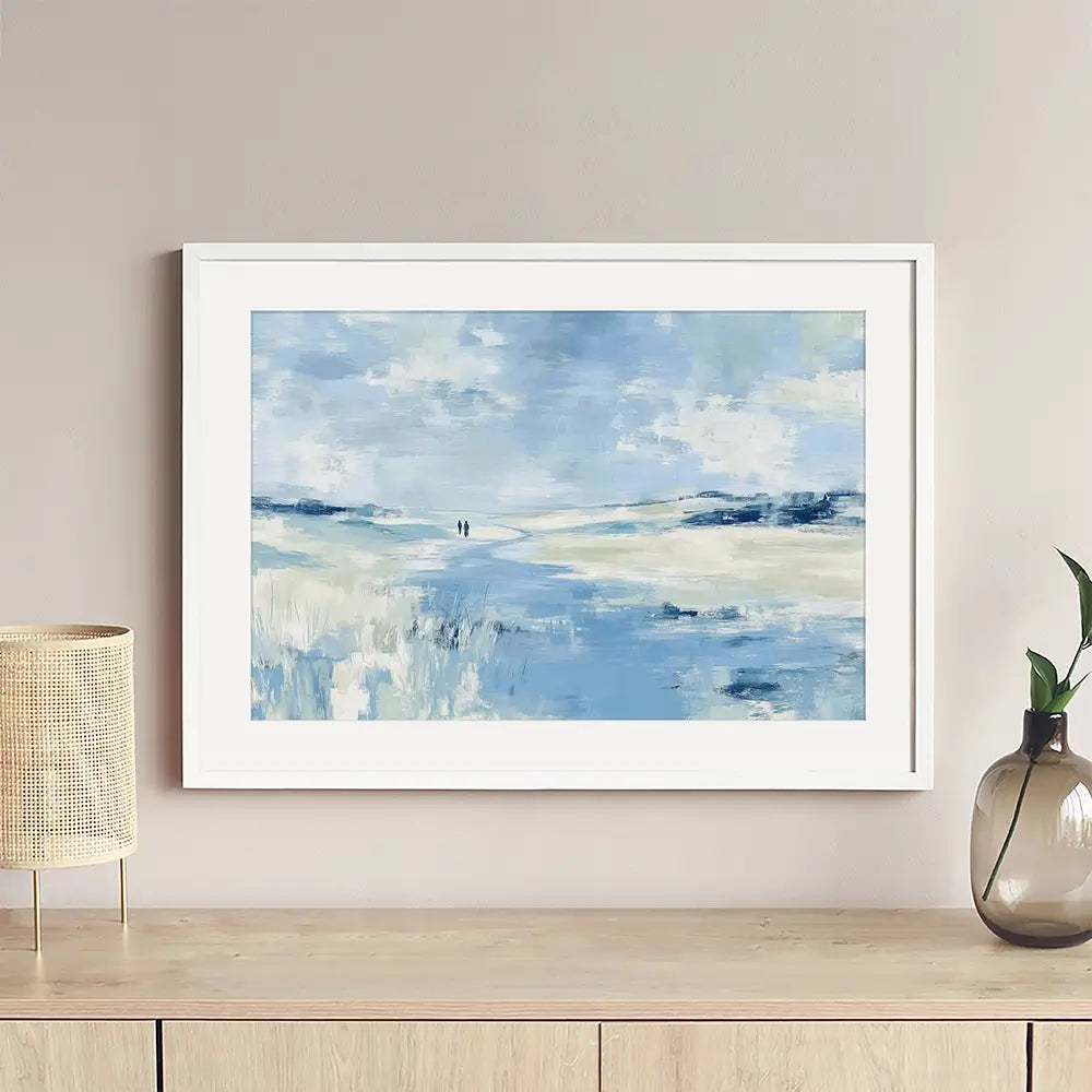 Soft Valley Walking Path Framed Art Print Soft Valley Walking Path Framed Art Print wall art product Chromatic Storm Studio
