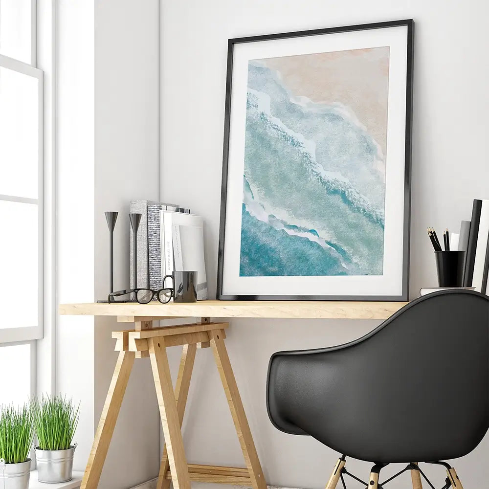 Soft Waves Framed Art Print Soft Waves Framed Art Print wall art product DaisyArtDecor / Shutterstock