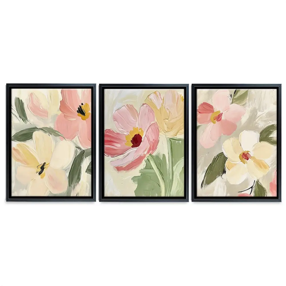 Soft Wildflowers Trio Canvas Print Soft Wildflowers Trio Canvas Print wall art product IAmHomeStudio