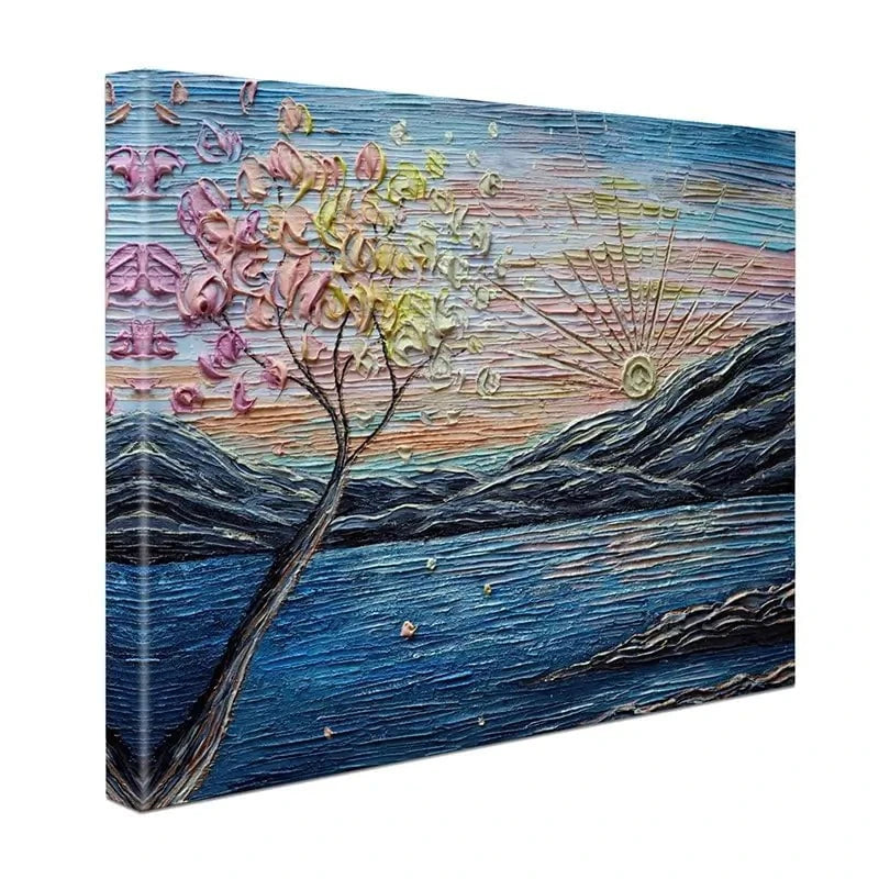 Somewhere Peachy Blue Canvas Print Somewhere Peachy Blue Canvas Print wall art product Nada Khatib