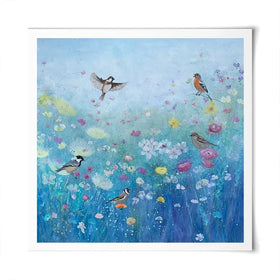 Songbirds In The Garden Square Art Print Songbirds In The Garden Square Art Print wall art product Laure Bury