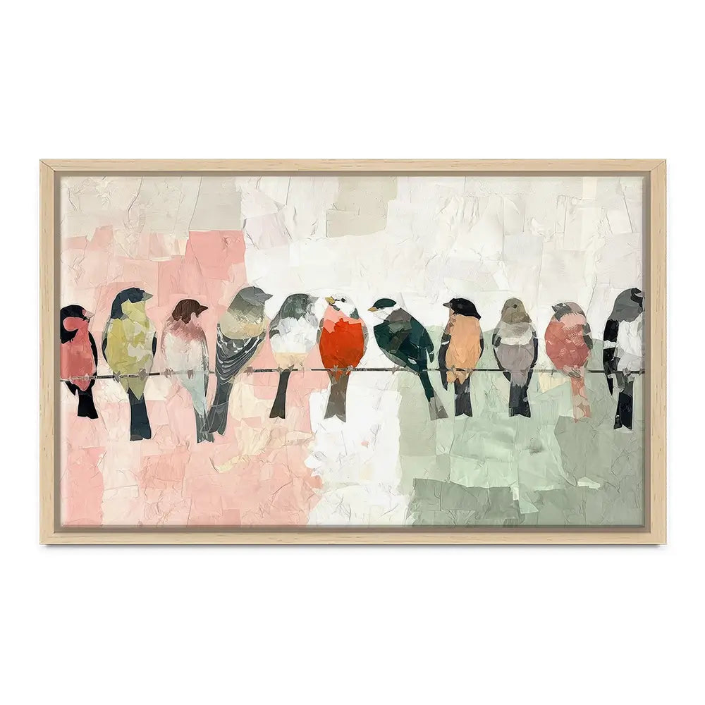 Songbirds On A Wire Canvas Print Songbirds On A Wire Canvas Print wall art product Chromatic Storm Studio