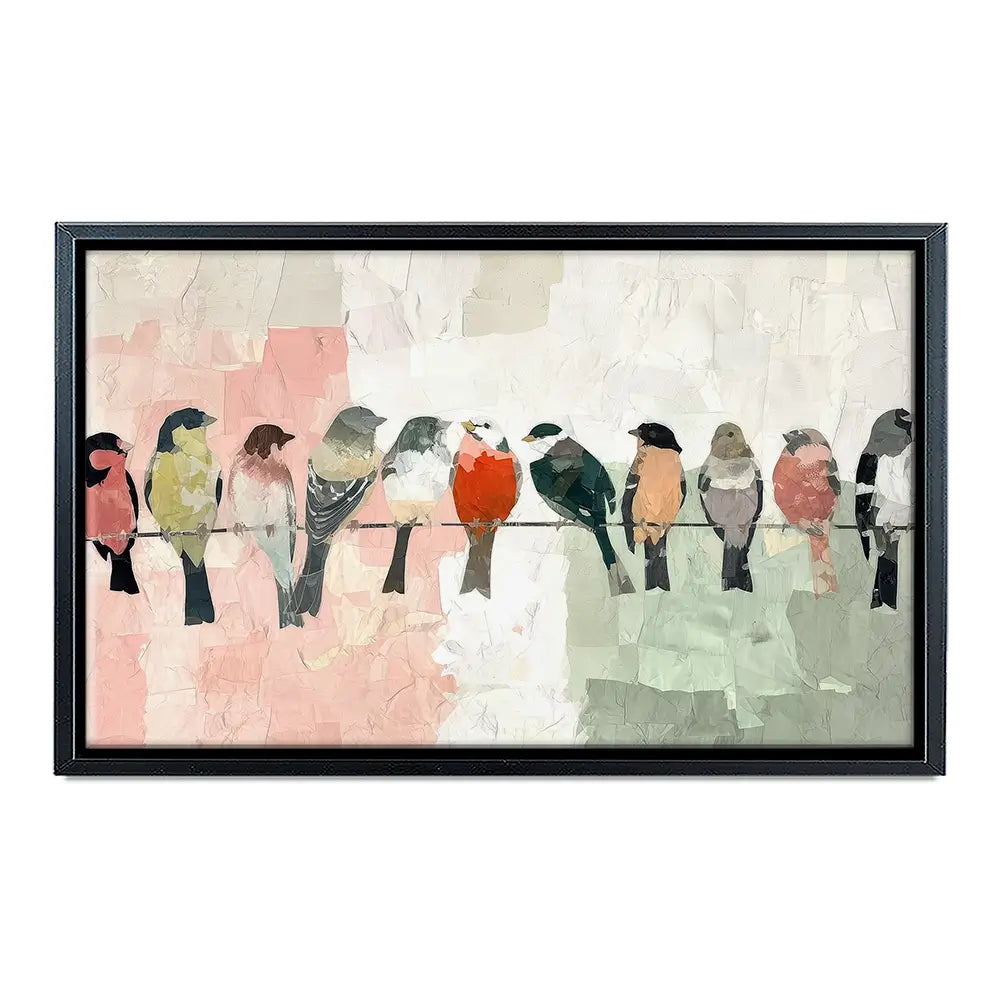 Songbirds On A Wire Canvas Print Songbirds On A Wire Canvas Print wall art product Chromatic Storm Studio