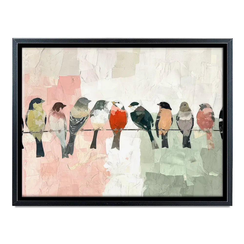 Songbirds On A Wire Canvas Print Songbirds On A Wire Canvas Print wall art product Chromatic Storm Studio