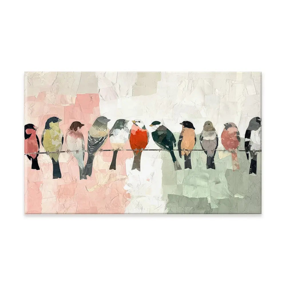 Songbirds On A Wire Canvas Print Songbirds On A Wire Canvas Print wall art product Chromatic Storm Studio
