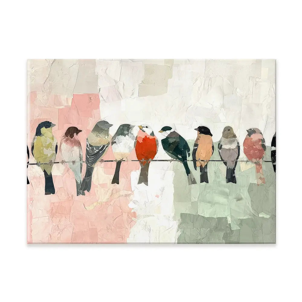 Songbirds On A Wire Canvas Print Songbirds On A Wire Canvas Print wall art product Chromatic Storm Studio