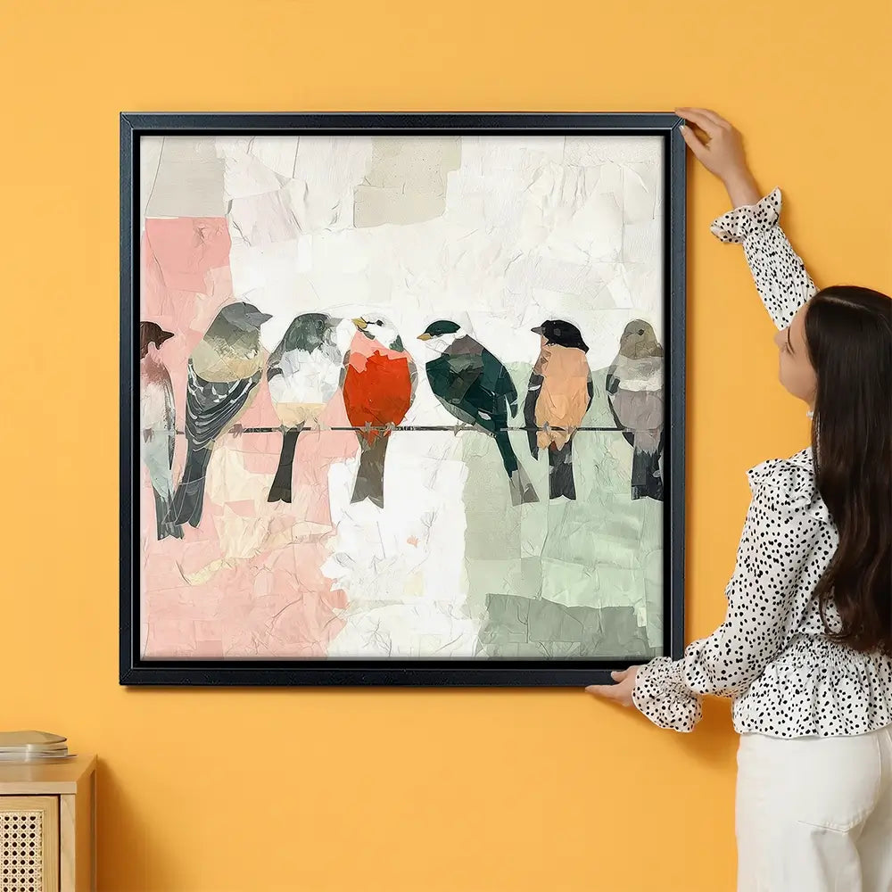 Songbirds On A Wire Oversized Canvas Print Songbirds On A Wire Oversized Canvas Print wall art product Art Print Shop