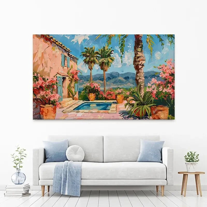 Spanish House By The Pool 2 Canvas Print Spanish House By The Pool 2 Canvas Print wall art product Elena Avanesova