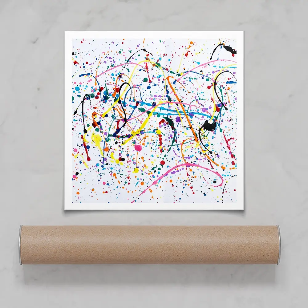 Splashes And Drips Square Art Print Splashes And Drips Square Art Print wall art product Art Print Shop