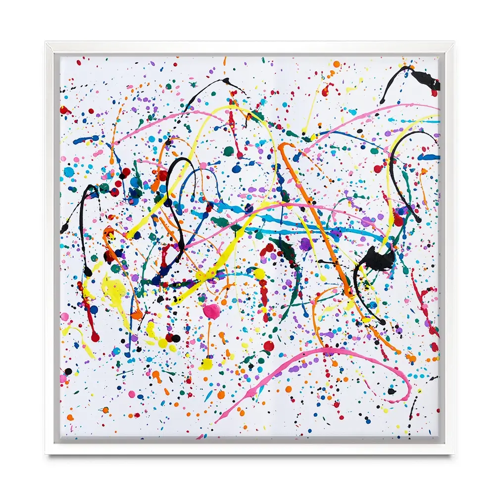 Splashes And Drips Square Canvas Print Splashes And Drips Square Canvas Print wall art product Art Print Shop