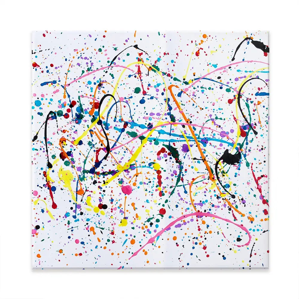 Splashes And Drips Square Canvas Print Splashes And Drips Square Canvas Print wall art product Art Print Shop