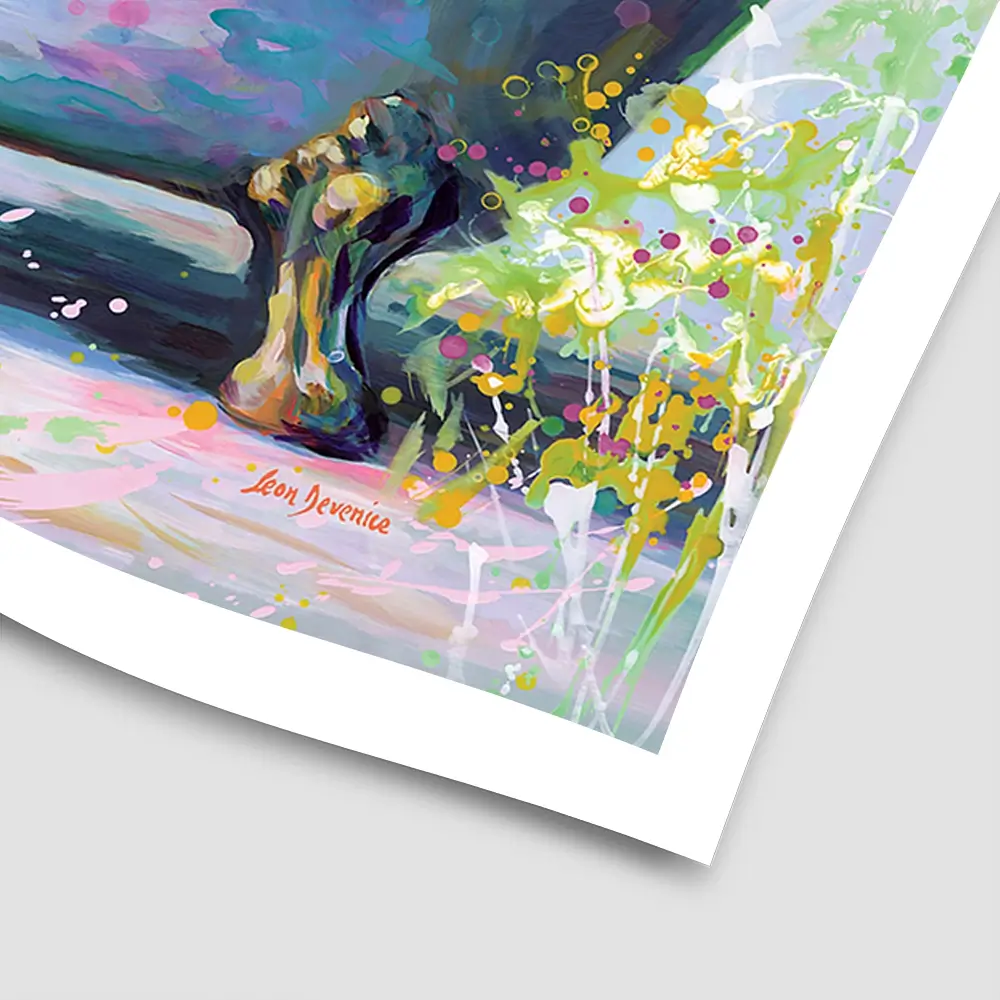 Splish Splash Baby Cow Square Art Print Splish Splash Baby Cow Square Art Print wall art product Leon Devenice