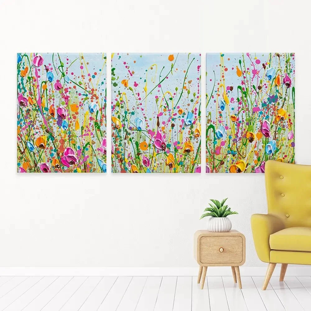 Spring Meadow Trio Canvas Print Spring Meadow Trio Canvas Print wall art product Olga Tkachyk