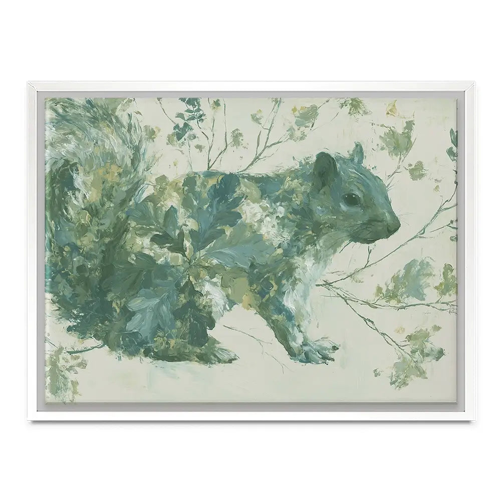 Squirrel And Oak Leaves Canvas Print Squirrel And Oak Leaves Canvas Print wall art product Chromatic Storm Studio