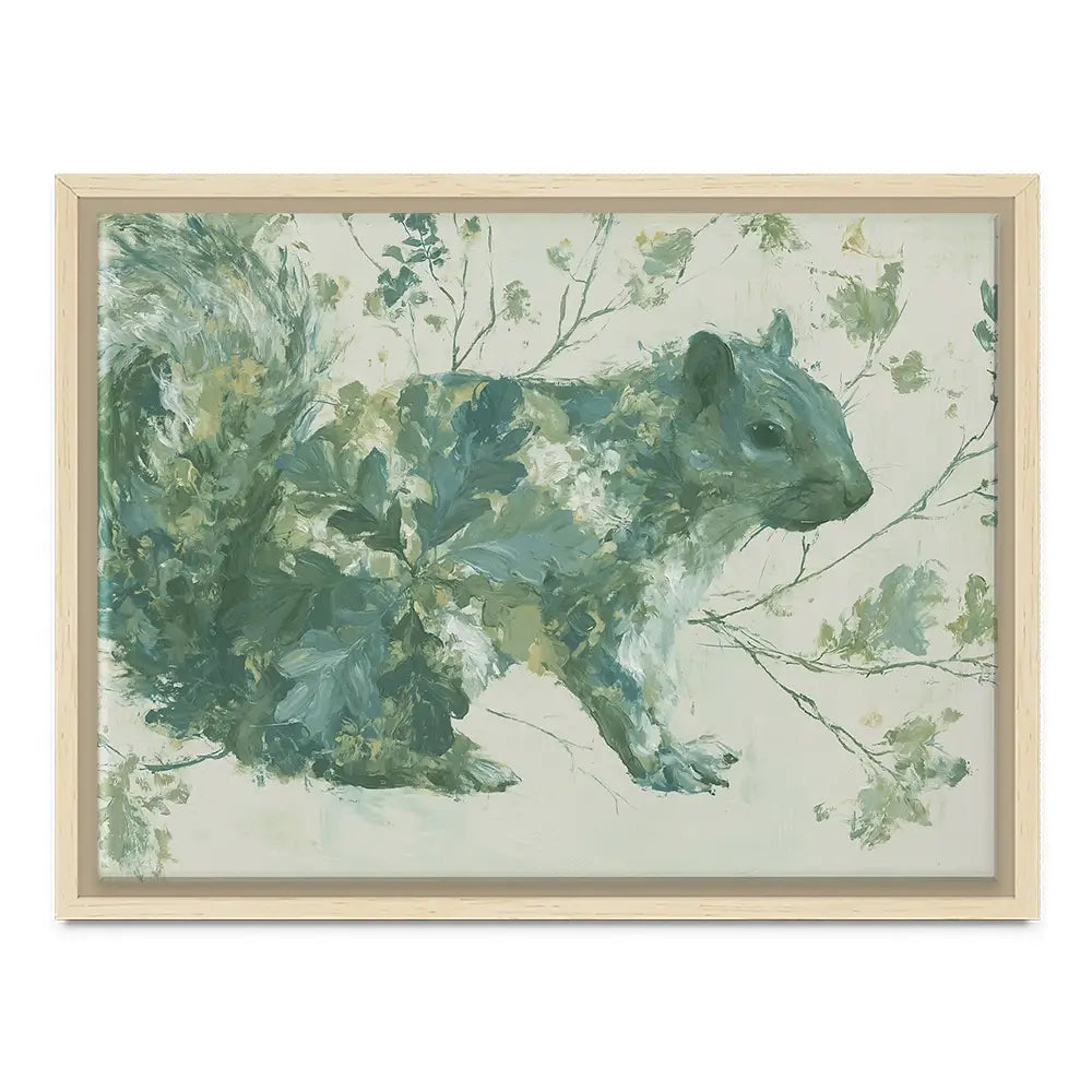 Squirrel And Oak Leaves Canvas Print Squirrel And Oak Leaves Canvas Print wall art product Chromatic Storm Studio