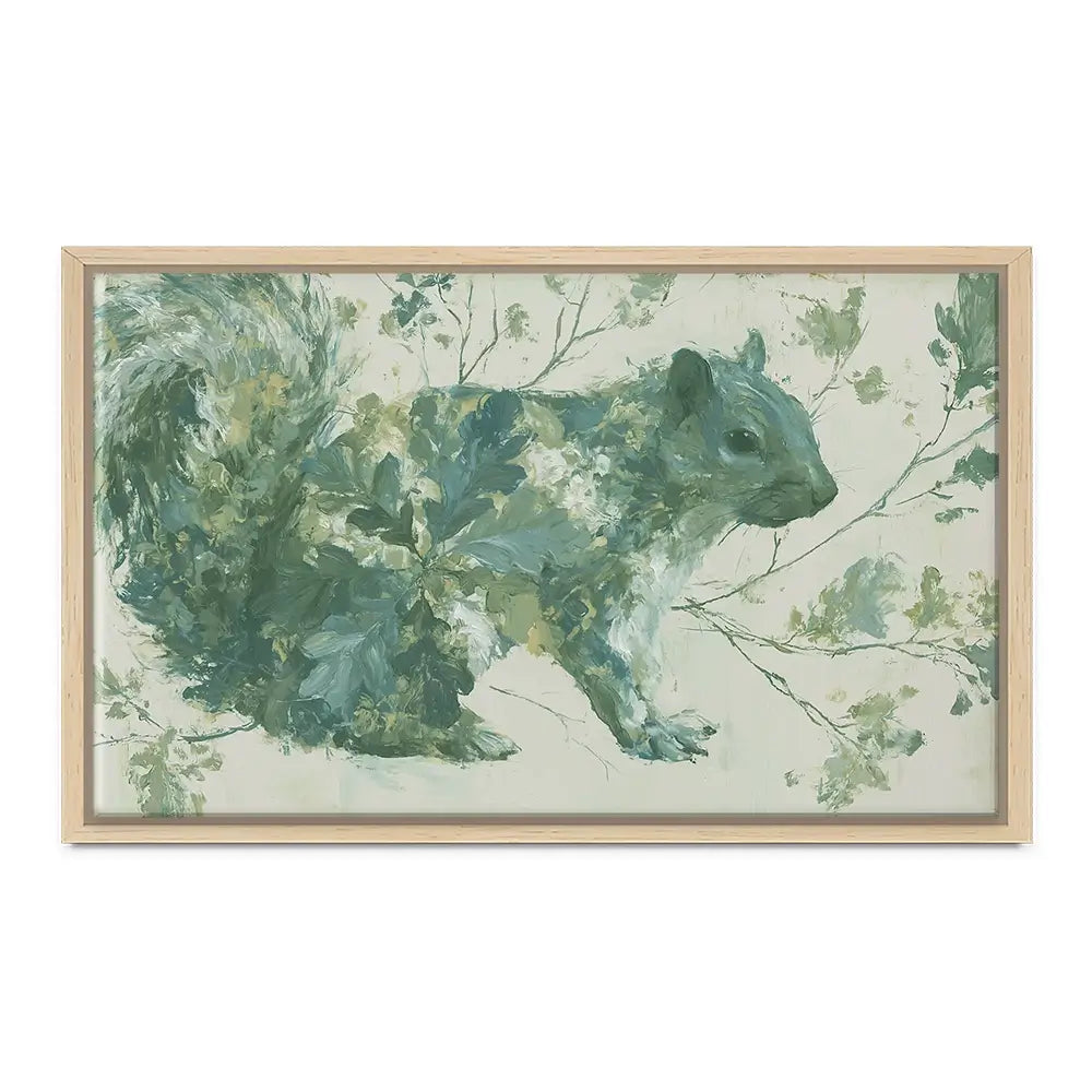 Squirrel And Oak Leaves Canvas Print Squirrel And Oak Leaves Canvas Print wall art product Chromatic Storm Studio
