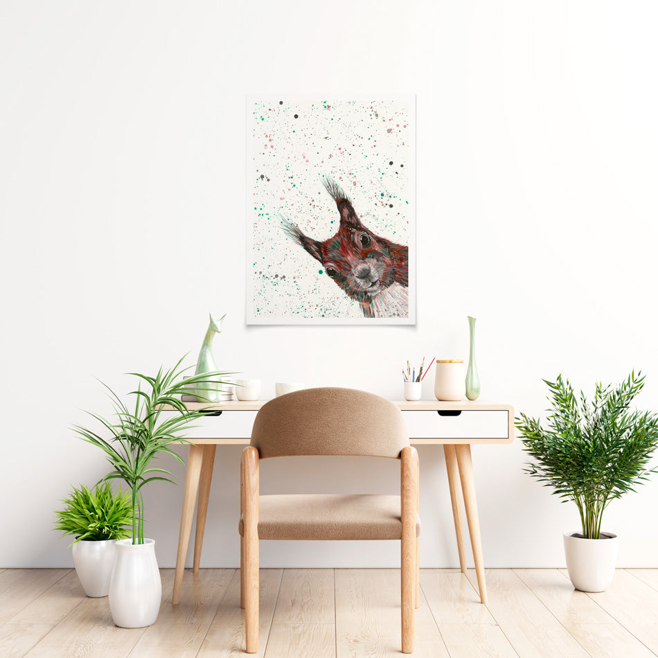 Squirrel Boris Art Print Squirrel Boris Art Print wall art product Emma LC Art