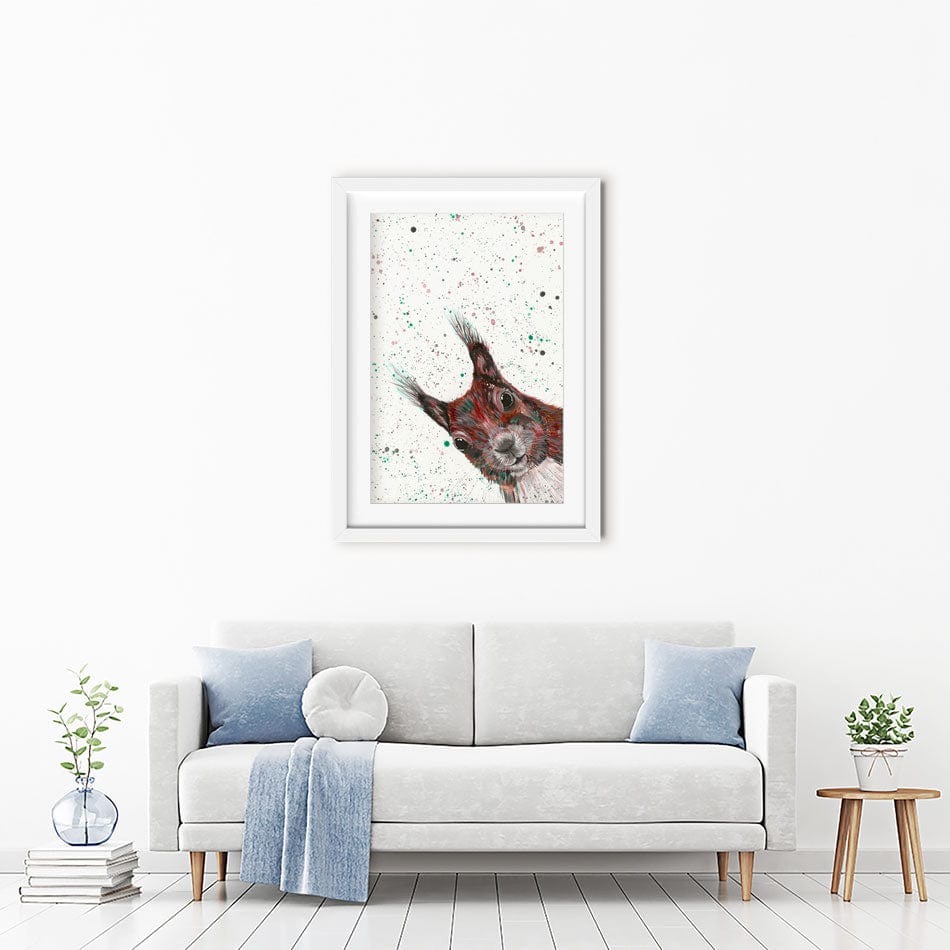 Squirrel Boris Framed Art Print wall art product Emma LC Art