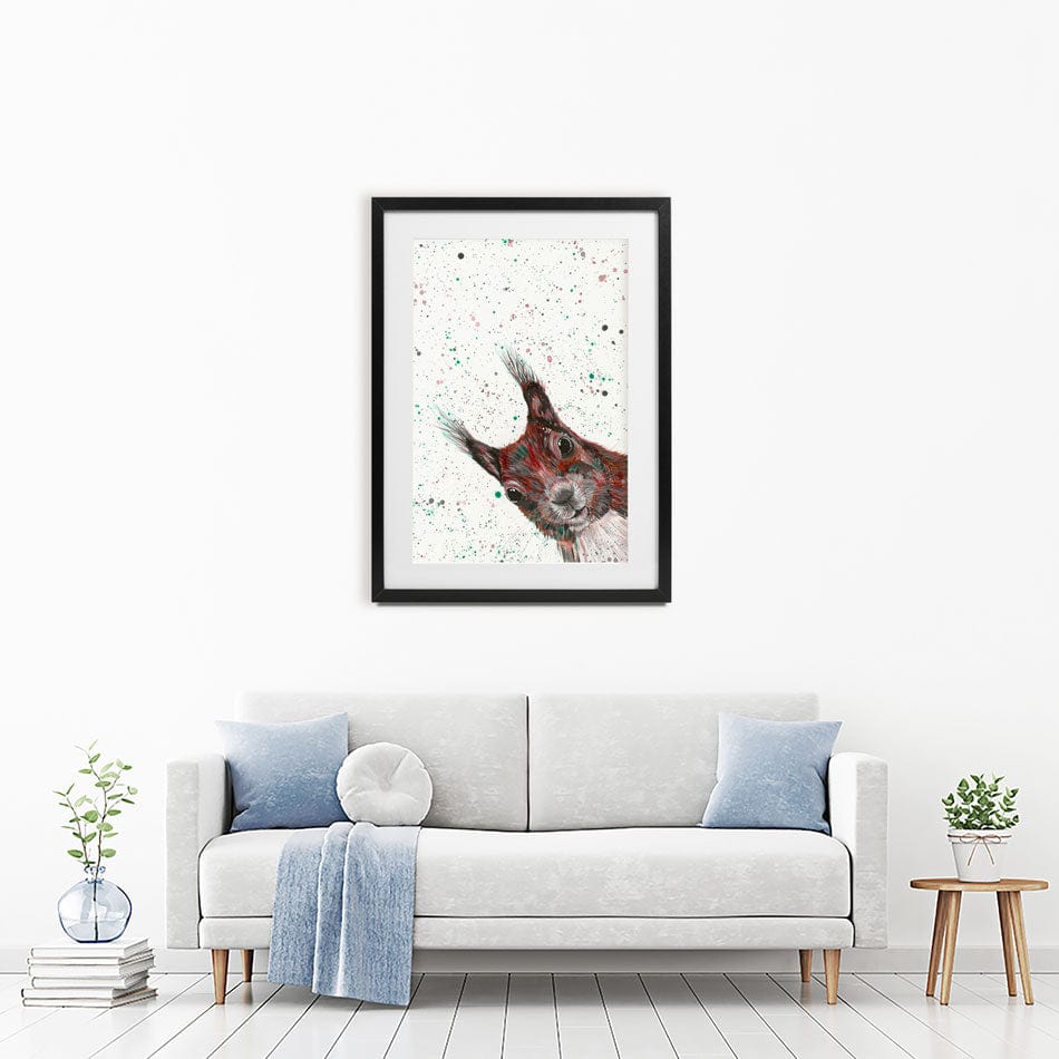 Squirrel Boris Framed Art Print wall art product Emma LC Art