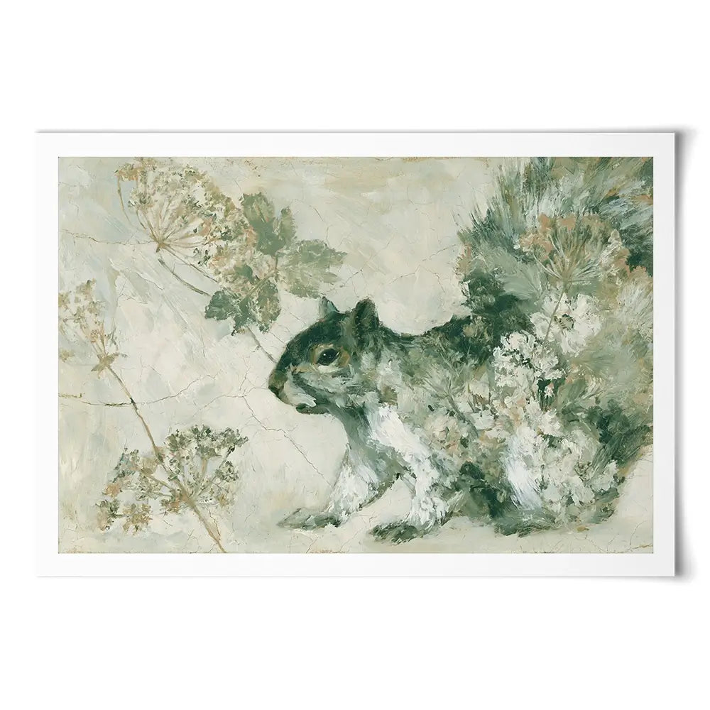 Squirrel In Wild Lace Art Print Squirrel In Wild Lace Art Print wall art product Chromatic Storm Studio