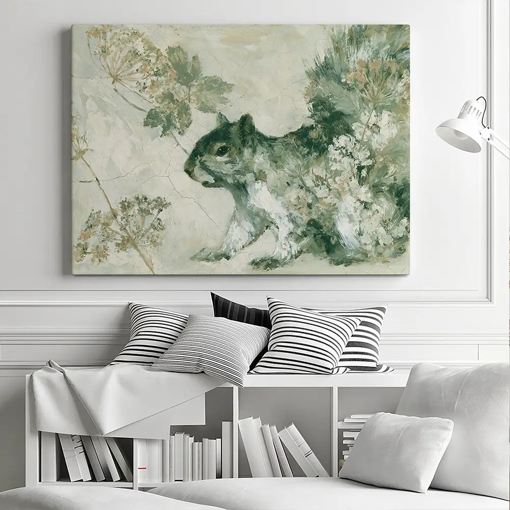 Squirrel In Wild Lace Canvas Print Squirrel In Wild Lace Canvas Print wall art product Chromatic Storm Studio