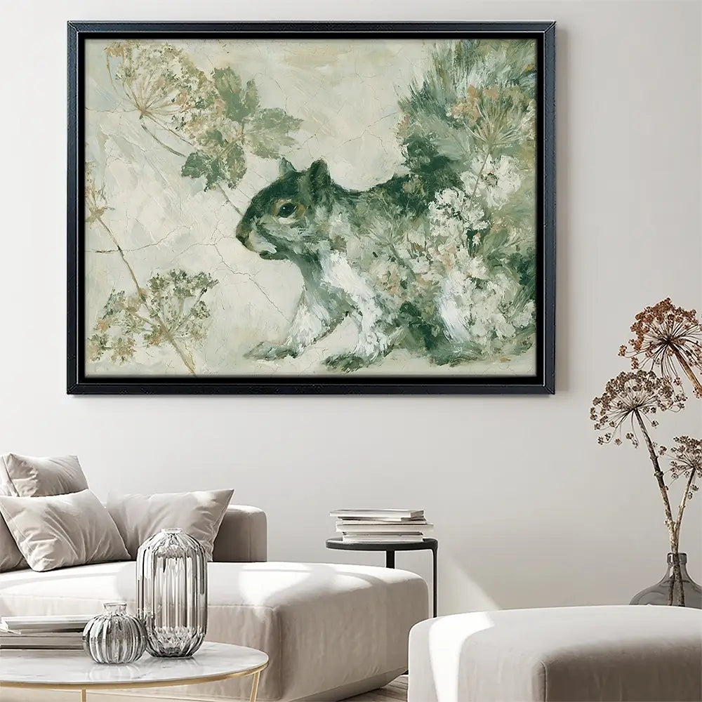 Squirrel In Wild Lace Canvas Print Squirrel In Wild Lace Canvas Print wall art product Chromatic Storm Studio