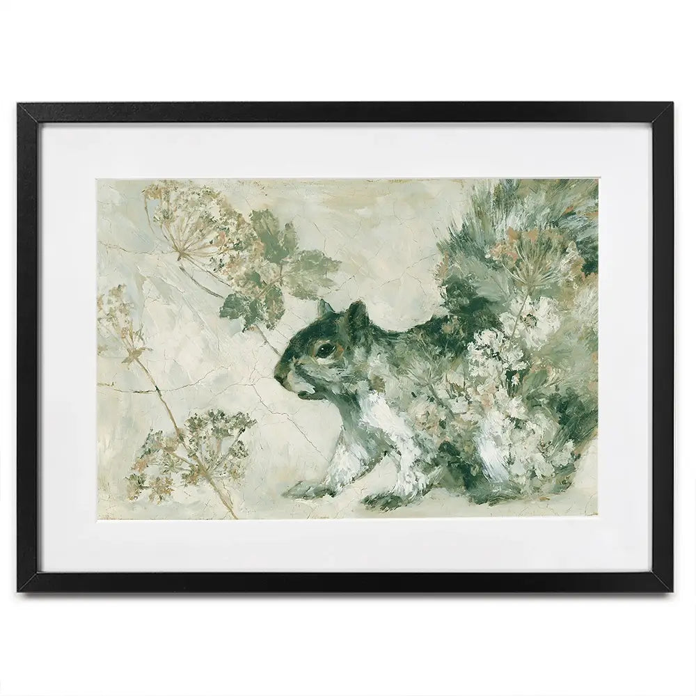 Squirrel In Wild Lace Framed Art Print Squirrel In Wild Lace Framed Art Print wall art product Chromatic Storm Studio