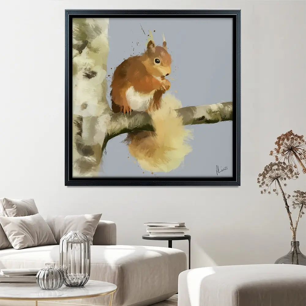 Squirrel On A Branch Canvas Print Squirrel On A Branch Canvas Print wall art product Aimee Linzi