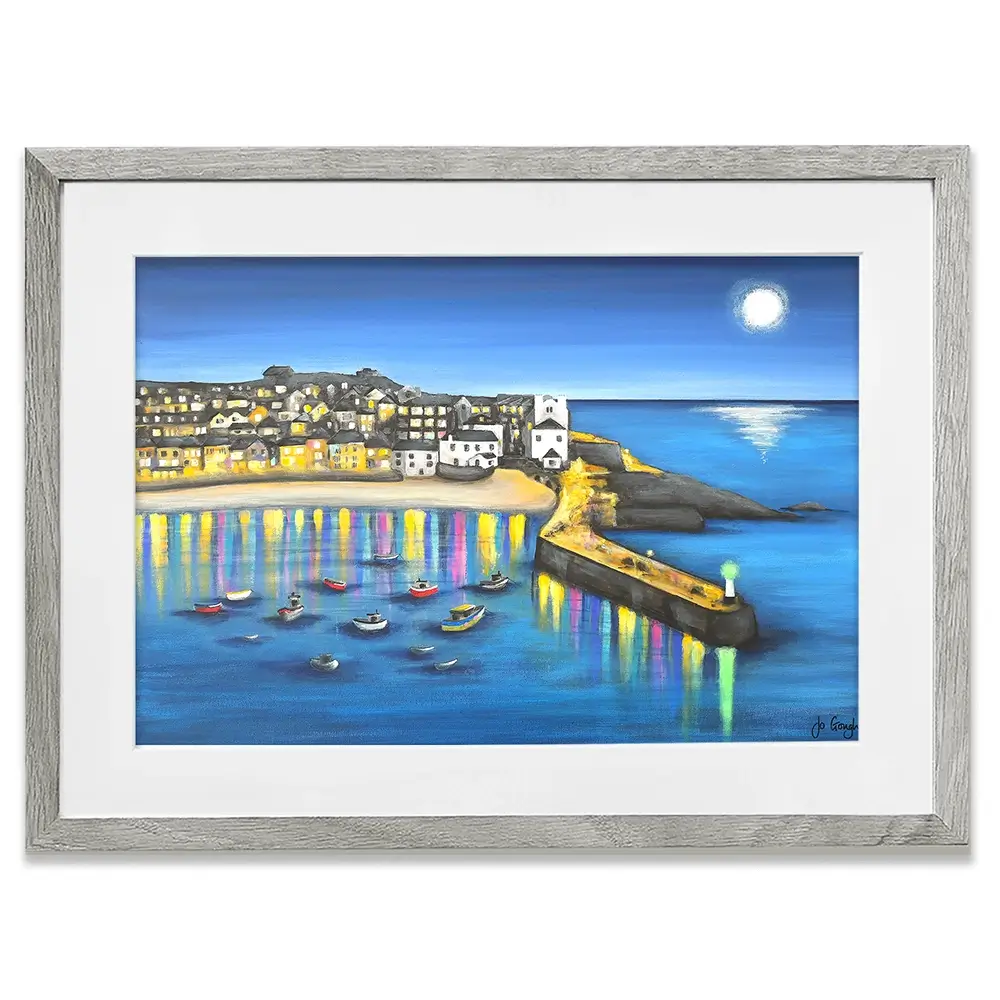 St Ives At Night Framed Art Print St Ives At Night Framed Art Print wall art product Jo Gough