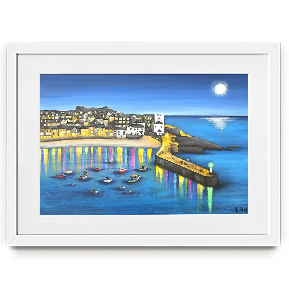 St Ives At Night Framed Art Print St Ives At Night Framed Art Print wall art product Jo Gough