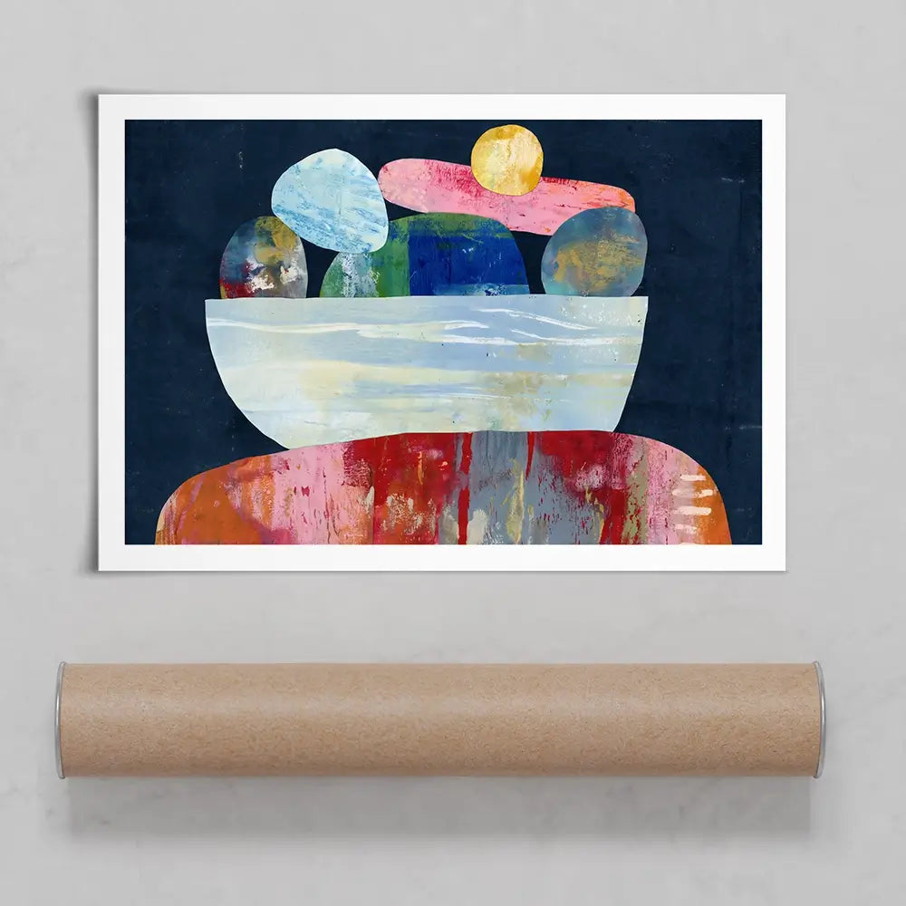 Stacked Collage Art Print Stacked Collage Art Print wall art product Lisa Nohren - Independent