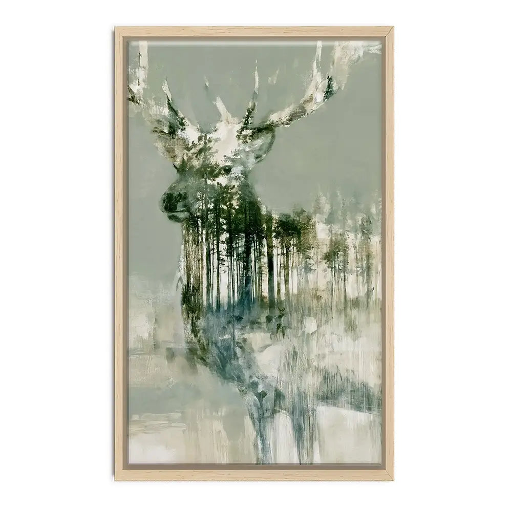 Stag And Pine Woods Canvas Print Stag And Pine Woods Canvas Print wall art product Chromatic Storm Studio