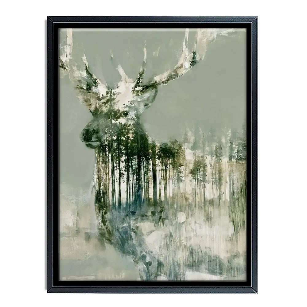Stag And Pine Woods Canvas Print Stag And Pine Woods Canvas Print wall art product Chromatic Storm Studio