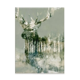 Stag And Pine Woods Canvas Print Stag And Pine Woods Canvas Print wall art product Chromatic Storm Studio