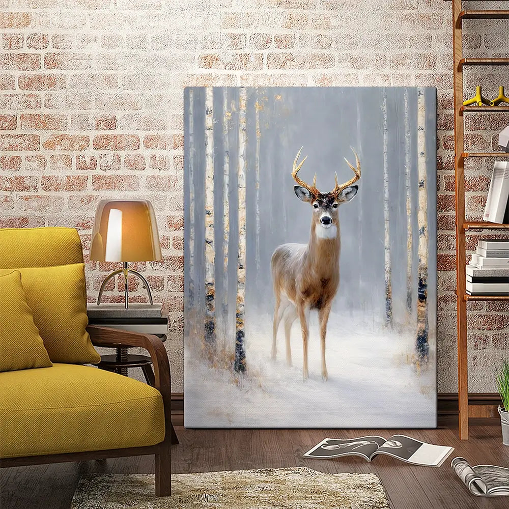 Stag In The Snow Canvas Print Stag In The Snow Canvas Print wall art product David Alexander Elder