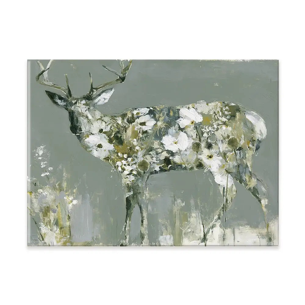 Stag Of White Cosmos Canvas Print Stag Of White Cosmos Canvas Print wall art product Chromatic Storm Studio