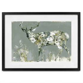 Stag Of White Cosmos Framed Art Print Stag Of White Cosmos Framed Art Print wall art product Chromatic Storm Studio